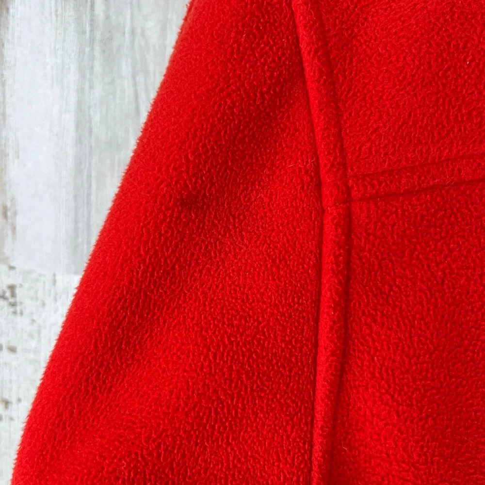The North Face Men’s Red Zip Up Fleece Jacket Size Small Windwall Embroidery‎
